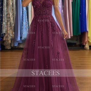 Embroidered Evening Gown